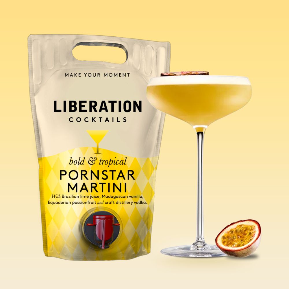 Pornstar Martini Cocktail Pouch 1.5L, Ready Made Pornstar Martini
